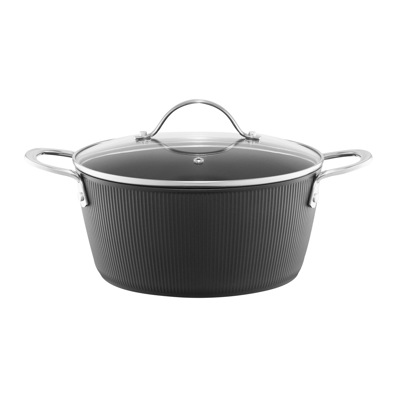 Oala cu capac Curly, Ambition, 24 cm, 3.8 L, aluminiu, negru - imagine 6